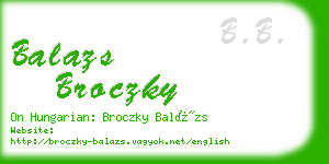 balazs broczky business card